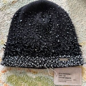 Jimmy Choo Olga Anthracite Beaded Hat